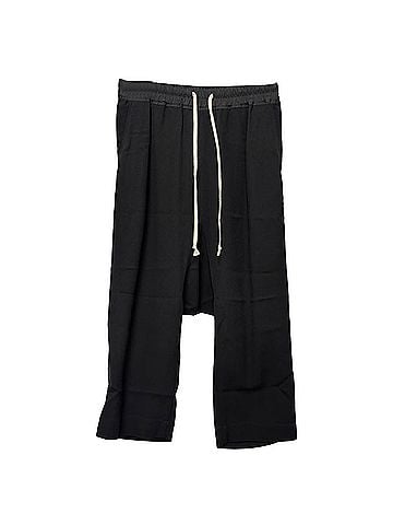Rick Owens Rick Owens Drawstring Pants in Black Virgin Wool (view 1)