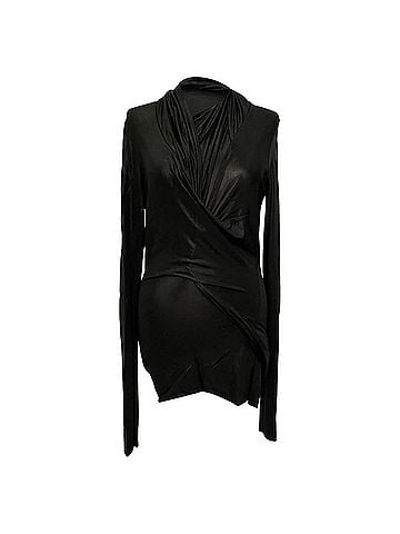 Rick Owens Rick Owens Magnetic Long Sleeve Top in Black Viscose (view 1)