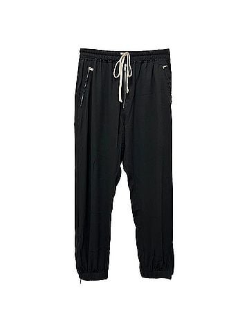 Rick Owens Rick Owens Drawstring Pants in Black Acetate (view 1)