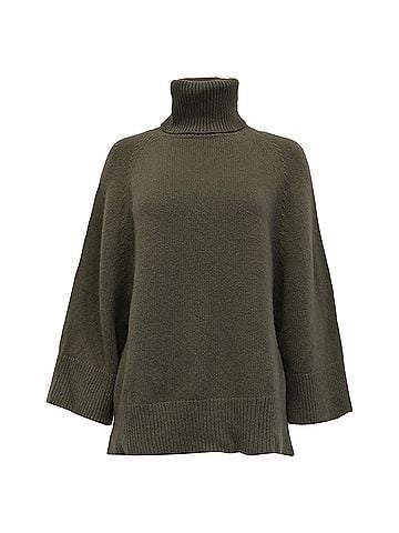 Theory Theory Turtleneck Sweater in Olive Wool (view 1)