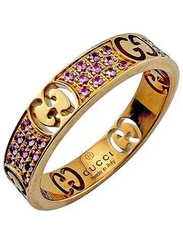 Gucci Gucci Icon Stardust Ring, 18K Pink Gold, Sapphire, Women's (view 1)