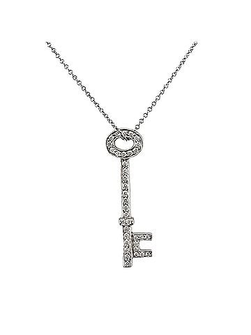 Tiffany & Co. Tiffany & Co. Oval Key Necklace, Pt950 Platinum Diamond Necklace for Women, (view 1)