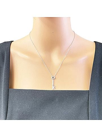Tiffany & Co. Tiffany & Co. Oval Key Necklace, Pt950 Platinum Diamond Necklace for Women, (view 2)