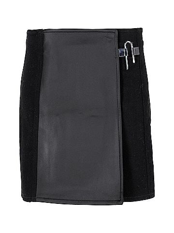 Givenchy Givenchy Padlock-Detail Panelled Mini Skirt In Black Cotton (view 1)