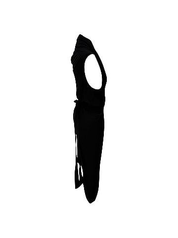 Rick Owens Rick Owens Cowl Neck Midi Dress in Black Silk (view 2)