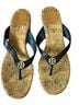Tory Burch Black Gold Wedges Size 9 1/2 - photo 1