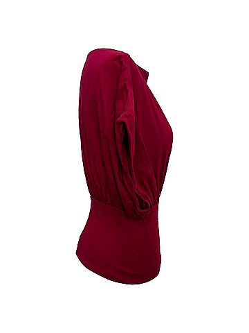 Rick Owens Rick Owens Boat Neck Short Sleeve Blouse in Pink Cotton (view 2)
