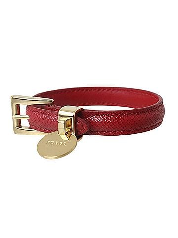 Prada PRADA leather bracelet, red and gold. (view 1)