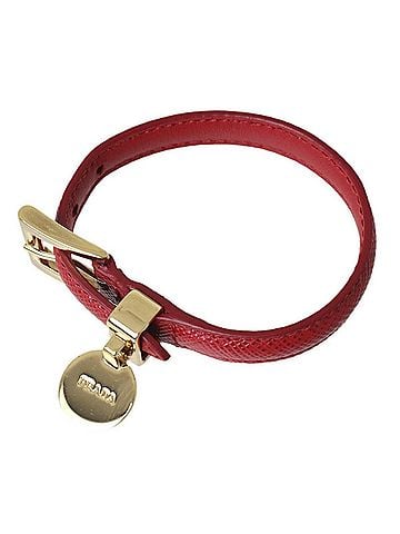 Prada PRADA leather bracelet, red and gold. (view 2)