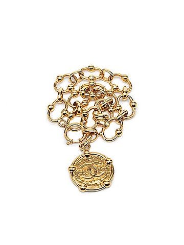 Chanel Chanel Coco Mark Chain Bracelet, Gold Plated, Women's CHANEL (view 2)