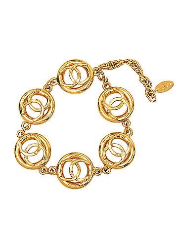 Chanel Chanel Coco Mark Round Bracelet, Gold Plated, Women's CHANEL (view 1)