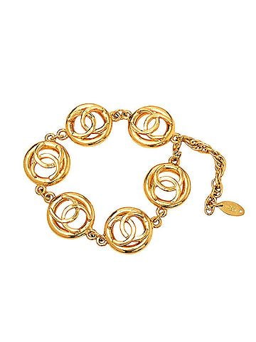 Chanel Chanel Coco Mark Round Bracelet, Gold Plated, Women's CHANEL (view 2)