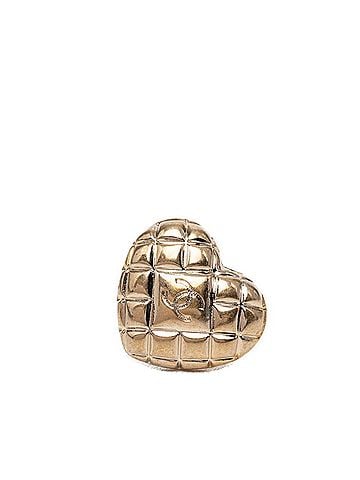 Chanel Chanel Coco Mark Heart Brooch B21V Gold Plated Women's CHANEL (view 1)