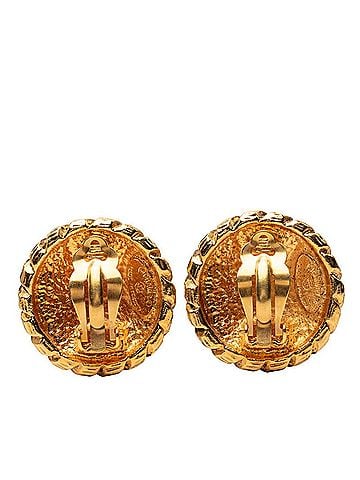 Chanel Chanel Coco Mark Round Earrings, Gold Plated, Women's CHANEL (view 2)
