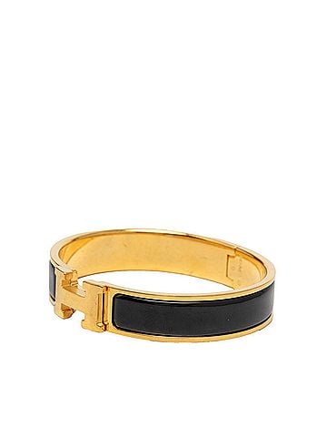 Hermès Hermes Click H PM Bangle, Gold, Black Plated, Enamel, Women's (view 2)