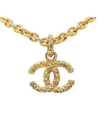 Chanel Chanel Coco Mark Lava Motif Necklace, Gold Plated, Women's CHANEL (view 1)