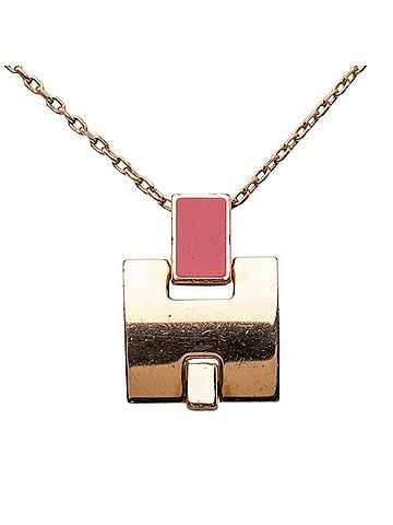 Hermès Hermes Eileen Necklace, Gold Pink Plated Enamel, Women's HERMES (view 1)