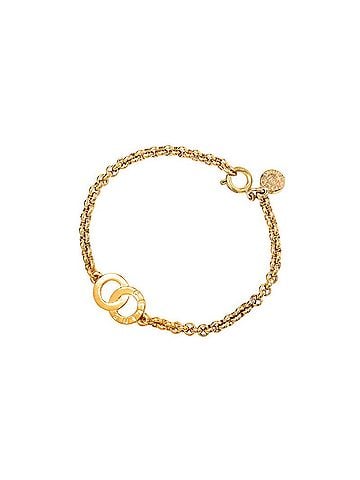 Céline Celine Double Circle Bracelet, Gold Plated, Women's (view 1)