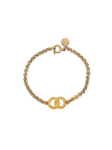 Céline Celine Double Circle Bracelet, Gold Plated, Women's (view 2)