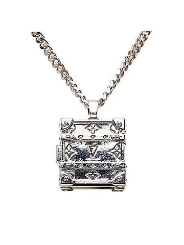 Louis Vuitton Louis Vuitton LV Trunk Pendant Necklace M00527 Silver Metal Women's LOUIS VUITTON (view 1)