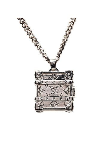 Louis Vuitton Louis Vuitton LV Trunk Pendant Necklace M00527 Silver Metal Women's LOUIS VUITTON (view 2)