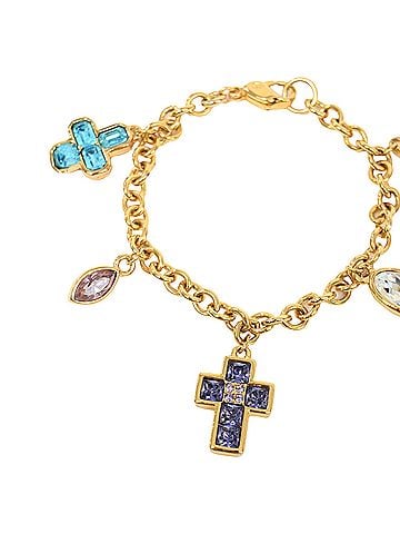 Swarovski Swarovski Cross Charmed Bracelet in Gold Metal (view 2)