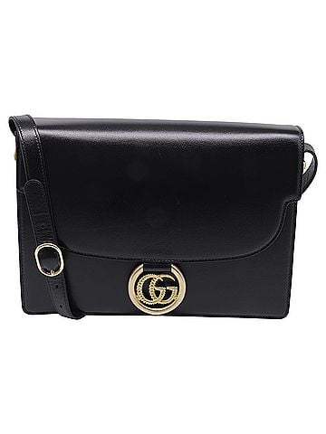 Gucci Gucci Medium GG Ring Shoulder Bag in Black Leather (view 1)
