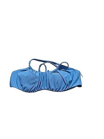 Calia by Carrie Underwood Pure Tranquil Blue Scrunched Tie Back Bikini Top Swimsuit Top (view 1)