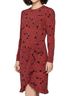 Escada 100% Rayon Leopard Print Red Black Cocktail Dress Size 8 - photo 1
