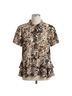 Veronica M. Animal Print Multi Color Short Sleeve Blouse Size S - photo 1