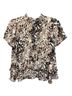 Veronica M. Animal Print Multi Color Short Sleeve Blouse Size S - photo 4