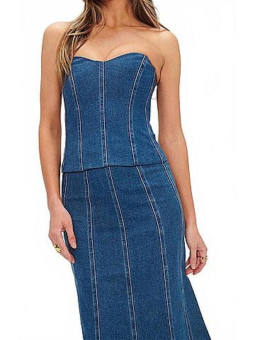 Show Me Your Mumu Baton Rouge Top in Blue Indigo (view 2)
