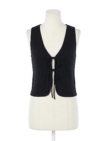 Show Me Your Mumu Time Out Tie Top in Black Rib (view 1)