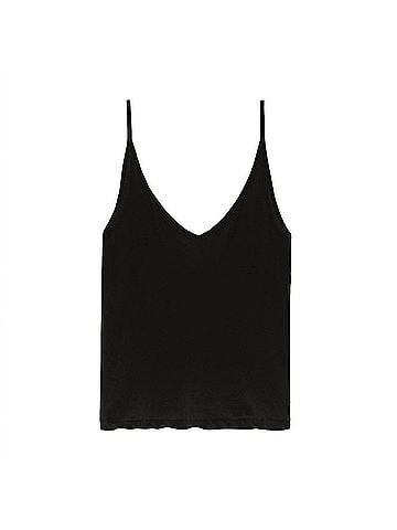 RE/DONE Sheer Spaghetti Strap Tank in Black (view 1)