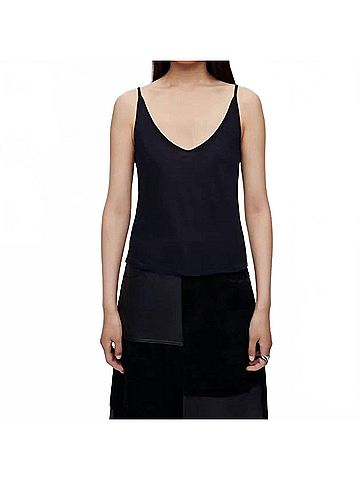 RE/DONE Sheer Spaghetti Strap Tank in Black (view 2)