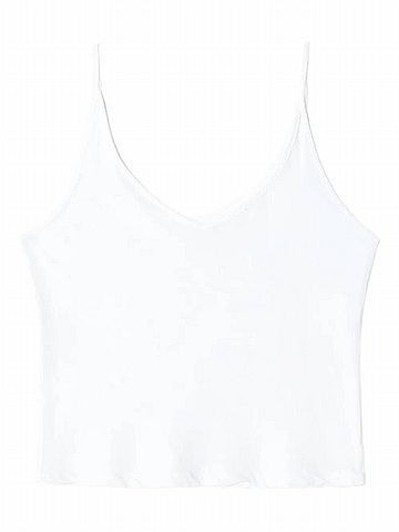 RE/DONE Sheer Spaghetti Strap Tank in White (view 1)