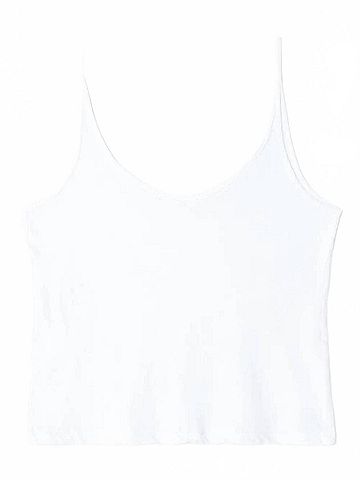 RE/DONE Sheer Spaghetti Strap Tank in White (view 2)