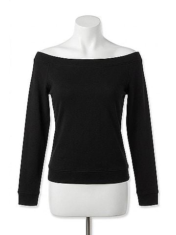 Bobi Off The Shoulder Long Sleeve Top in Black (view 1)