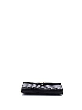Saint Laurent Classic Monogram Wallet on Chain Matelasse Chevron Leather Medium (view 2)