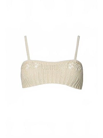 GOEN.J Crochet Knit Bra in Natural Beige (view 1)
