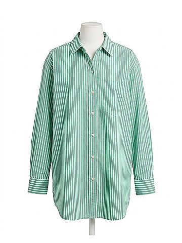 Rails Elsa Long Sleeve Shirt in Kelly White Stripe (view 1)