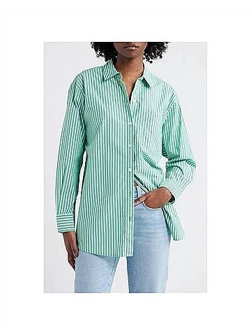 Rails Elsa Long Sleeve Shirt in Kelly White Stripe (view 2)
