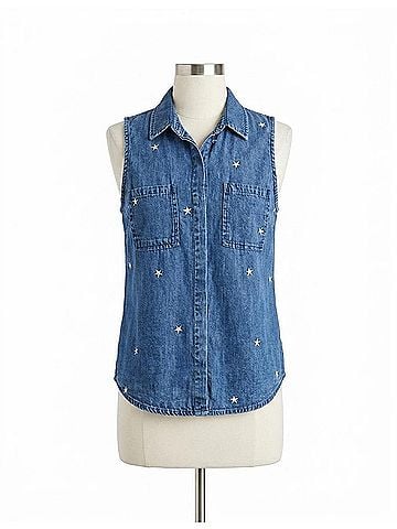Billy T Scarlett Sleeveless Shirt in Denim (view 1)