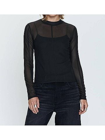 Pistola Gwen Mesh Top in Black (view 2)