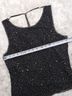 Stenay 100% Silk 100% Polyester Black Silver Sleeveless Blouse Size L - photo 9