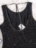 Stenay 100% Silk 100% Polyester Black Silver Sleeveless Blouse Size L - photo 6