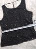 Stenay 100% Silk 100% Polyester Black Silver Sleeveless Blouse Size L - photo 10