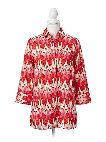 Boho Chic Chevron Button Up Shirt in Abstract (view 1)