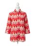 Boho Chic Red Chevron Button Up Shirt in Abstract Size S - photo 1