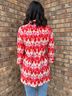 Boho Chic Red Chevron Button Up Shirt in Abstract Size S - photo 4